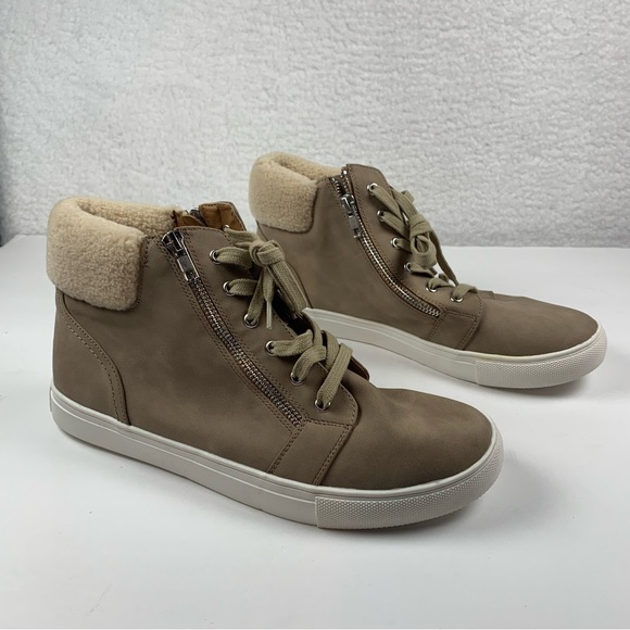 DV Dolce Vita Womens Anjel Ankle Boots Booties Brown‎ Faux Fur Zipper Lace Up 11 - Picture 1 of 10